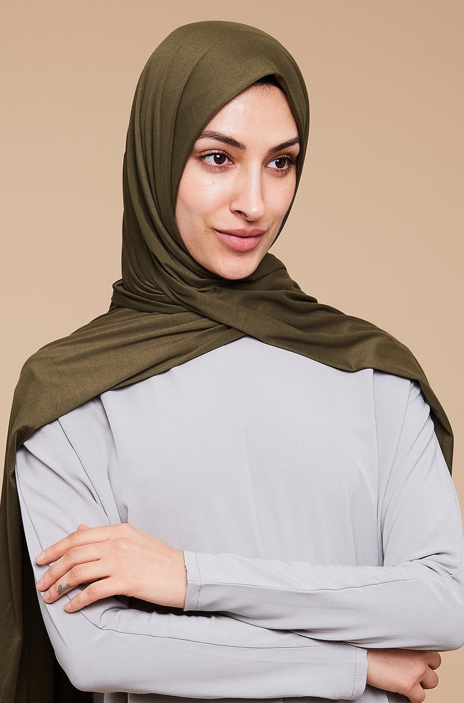 Voile jersey doux- Khaki - CAVE LONDON